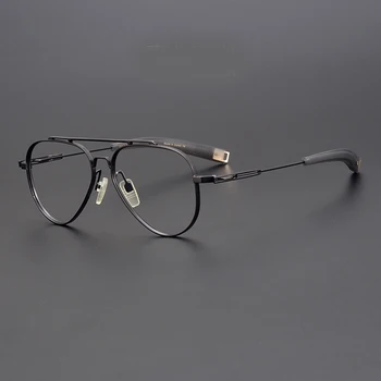 Mados akiniai, rėmeliai vyrų Amerikos desigmner prekės pilotas recepto akiniai Trumparegystė skaityti moterų Titano optiniai akiniai