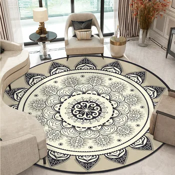 Nacionalinės vėjo juoda pilka mandola geometrinis lotus turas kambarį miegamasis išmatose neslidus kilimėlis kilimas
