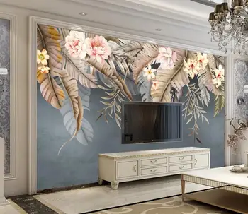 Custom gyvenimo kambario, miegamasis fone apdailos 3d tapetai, Gražių augalų ir gėlių, TV foną, sienos 3d tapetai