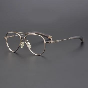 Mados akiniai, rėmeliai vyrų Amerikos desigmner prekės pilotas recepto akiniai Trumparegystė skaityti moterų Titano optiniai akiniai 1