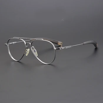 Mados akiniai, rėmeliai vyrų Amerikos desigmner prekės pilotas recepto akiniai Trumparegystė skaityti moterų Titano optiniai akiniai 2
