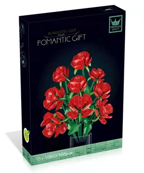 10803 Creator Serija Rožės Romantiškas Gėlių Nustatyti Pastato Blokus, Plytas Švietimo Žaislai, Gimtadienio Dovanos Mergaitė