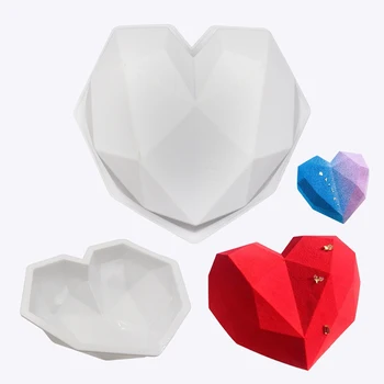 3D Diamond Meilė Širdies Desertas Pyragas Pelėsių Pop Silikono Meno Pelėsių 3D Putėsiai Kepimo Pyragai, bandelės, Silikonowe Moule Apdaila