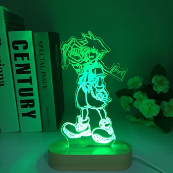 Woooden 3D LED Lempos Anime Mano Herojus akademinės bendruomenės Shota Aizawa Šviesos Miegamojo Puošimas Vaikų Vaikams Gimtadienio Dovana Manga Aizawa Lempos