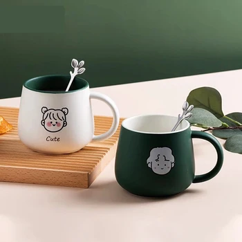 Animacinių filmų mielas keramikinis Puodelis Puodelis kūrybinė asmenybė mėgėjai išgerti pieno, kavos puodelį, home office pusryčiai puodelio arbatos puodelio