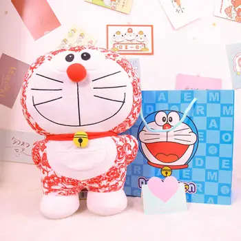 Doraemon Lėlės Pliušinis Žaislas Kinų Stiliaus Raudona Modelio Skambesys Katė Lėlės Pagalvę Vaikų Gimtadienio Dovana Mergaitė Animaciją Cute Lėlės 40cm