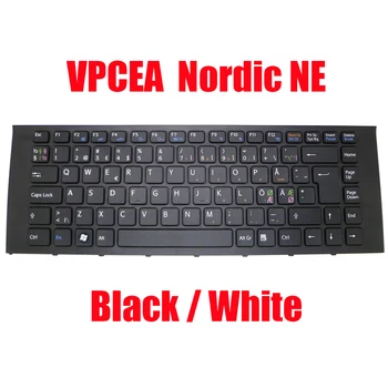 Nordic NE Nešiojamojo kompiuterio Klaviatūra SONY VPCEA VPC-EA VPCEA1C5E VPCEA1S1E V081678D SE 148792271 148792671 550102L42-203-G Juodas/Baltas 0