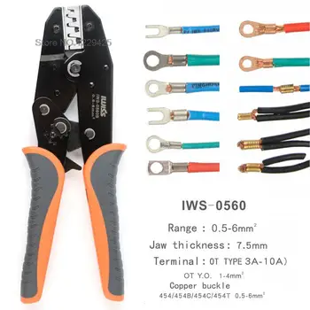 IWISS IWS-0560 Užspaudimo Tiekėjas Įrankiai Fiksavimo 20-10AWG 0.5-6mm2 454A/454B/454C U-tipo Formos Varinės Vielos Sagtis Terminalai