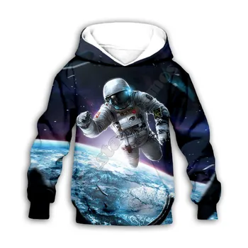 Galaxy astronautas 3d atspausdintas Hoodies šeimos kostiumą, marškinėlius užtrauktukas Megztinis, Vaikams, Kombinezonas Palaidinukė Tracksuit/Ziajać Šortai 12 0