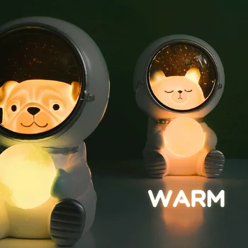 LED Mielas Pet Astronautas Naktį Šviesos Kūrybos Miegamojo, Naktiniai staleliai, Lempa AA Baterijos Animacinių filmų Papuošalai Papuošalai Gimtadienio Švenčių Dovanos