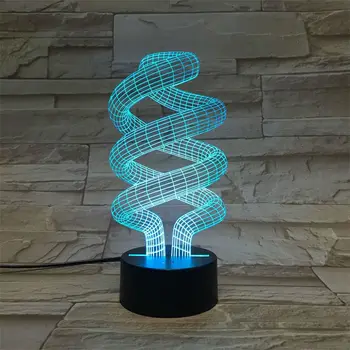 Akrilo 3D Lempa 7 Spalvų Keitimas Naujiena lengvos Stalinių Lempų Kūrybos Mažas Naktį Šviesos diodų (LED 3D Lempos Sėdi Kambaryje Žibintai