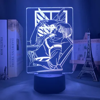 Akrilo 3d Lempos Anime Ataka Titan Namų Kambario Dekoro Šviesos Vaikui Dovana Naktį LED Šviesos su RGB 16 Spalvų Parinktis
