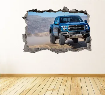 Ford Pasiimti Sienos Lipdukas 3D Sutriuškino Sienos Meno Sunkvežimių Vinilo Sienų Dekoras