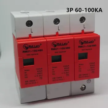 BPD 60-100KA 3P viršįtampių gesintuvo apsaugos įrenginys, elektra namas surge protector D ~420V AC
