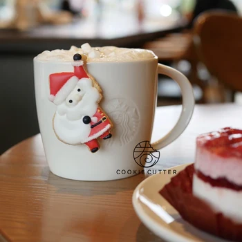 1pc Santa Claus ir Kalėdų skrybėlę cukranendrių meduoliai su imbiero priedais vyras serijos apledėjimo sausainių dekoravimo sausainių pelėsių trimatis pjovimo pelėsių
