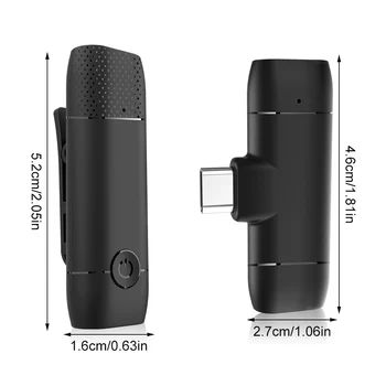2 4G Lavalier Bevielis Mikrofonas Bevielis Triukšmo Panaikinimo Įrašymo Mic Įkrovimo Tipas-C Low-latency Garsiakalbis TikTok