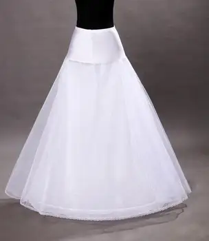 1 Hoop-Line Balta Nuotakos Mergina Krinolīns Ilgai Vestuvių Suknelė Underskirt 2022