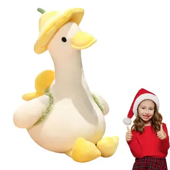 Mielas Antis Pliušinis Vaikams 35cm/14in Antis su Skrybėlę iškamša Huggable Lėlės Vaikams Gimtadienio Dovana Kalėdų Gyvulių Stuffers