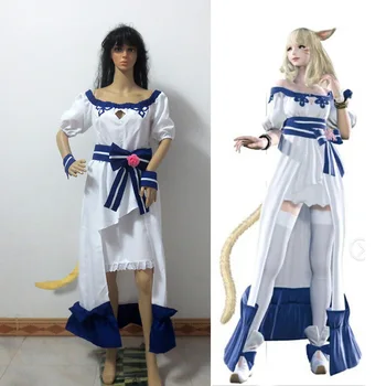Final Fantasy XIV Miqo'te Žaidimas Anime Mados Lolita paradinėmis Hallowmas cosplay kostiumas