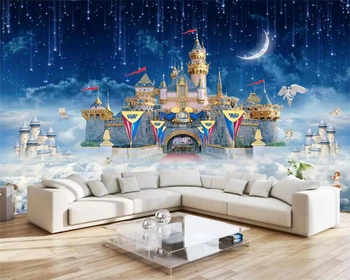 Beibehang Užsakymą tapetai fantasy dangaus pilis, vaikų kambario sci-fi žvaigždžių fone sienos gyvenimo kambario, miegamasis freskos 3d tapetai