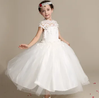 2018 m. Vaikų Mergaičių Suknelė siuvinėta lankas pervėrė temperamentas korėjos vaikų suknelė 