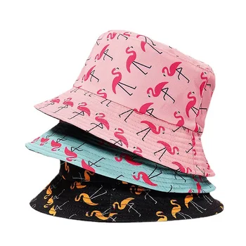 Panama Luxury Segmento Skrybėlę Vyrai Moterys Vasarą Kibirą Bžūp Flamingo Spausdinti Bobą Skrybėlių Hip-Hop Gorros Žvejybos Žvejys Skrybėlę