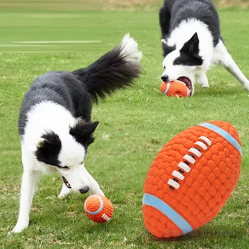 Naminių šunų žaislų šuniukams atsparus kramtymas, dantų ir ėmė sumažinti nuobodulio mažylis futbolo futbolo corgi didelių šunų latekso kamuolys