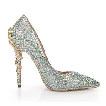 Han edition prabangūs odiniai batai moterims spalva diamond smailūs batai aukštakulniai vestuviniai bateliai lady high-end elegantiškas vieno