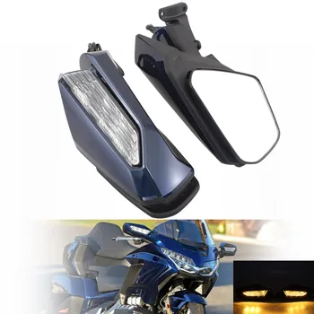 Motociklo galinio vaizdo Lauktuvės Pusės Veidrodėlis Gintaro LED skaidraus Lęšio Posūkio Signalo Lemputė Honda Goldwing GL1800 2018 m.-Iki