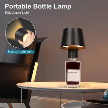 LED Vyno Butelis Lempos Nešiojamų Nuimamas Baras, Stalo Lempa 5200mAh USB Įkrovimo Stalo Lempos Palieskite Belaidis Naktį Šviesos Dekoro Lempos